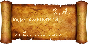 Kajdi Archibáld névjegykártya